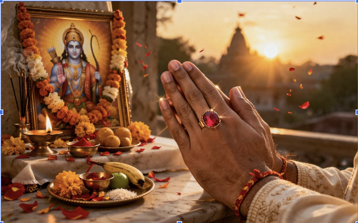 Ruby or Sunstone for Ram Navami astrology remedy to strengthen Sun energy